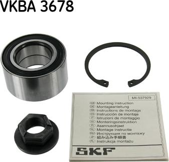 SKF VKBA 3678 - Wheel hub, bearing Kit www.autospares.lv