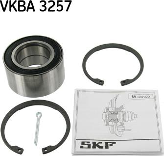 SKF VKBA 3257 - Подшипник ступицы колеса, комплект www.autospares.lv