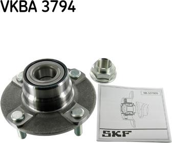 SKF VKBA 3794 - Подшипник ступицы колеса, комплект www.autospares.lv