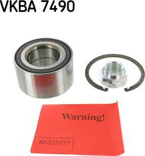 SKF VKBA 7490 - Wheel hub, bearing Kit www.autospares.lv