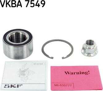 SKF VKBA 7549 - Riteņa rumbas gultņa komplekts www.autospares.lv