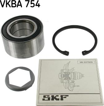 SKF VKBA 754 - Подшипник ступицы колеса, комплект www.autospares.lv