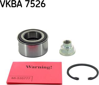 SKF VKBA 7526 - Подшипник ступицы колеса, комплект www.autospares.lv