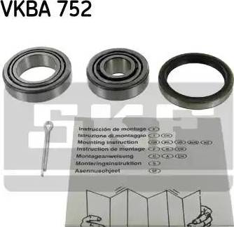 SKF VKBA 752 - Wheel hub, bearing Kit www.autospares.lv