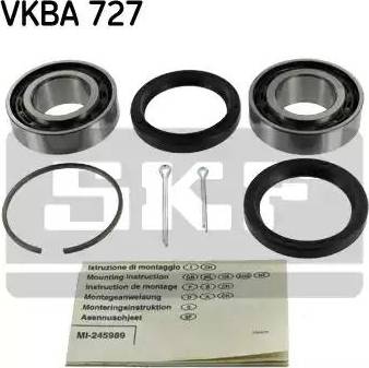 SKF VKBA 727 - Подшипник ступицы колеса, комплект www.autospares.lv