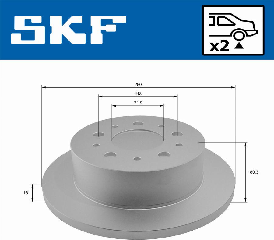 SKF VKBD 90065 S2 - Bremžu diski www.autospares.lv