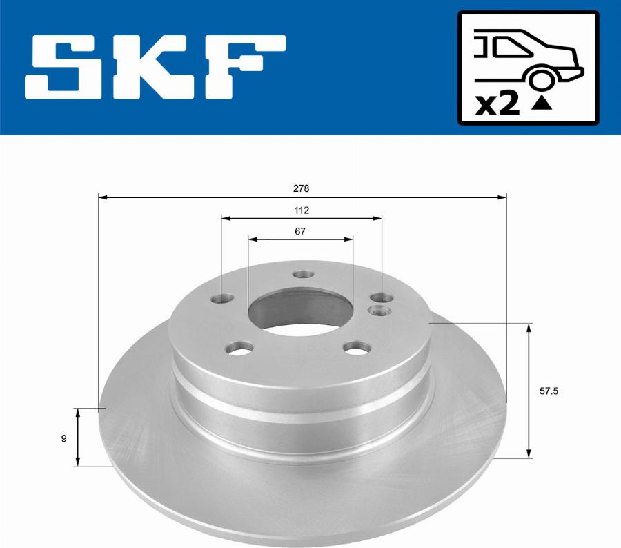 SKF VKBD 90145 S2 - Bremžu diski www.autospares.lv