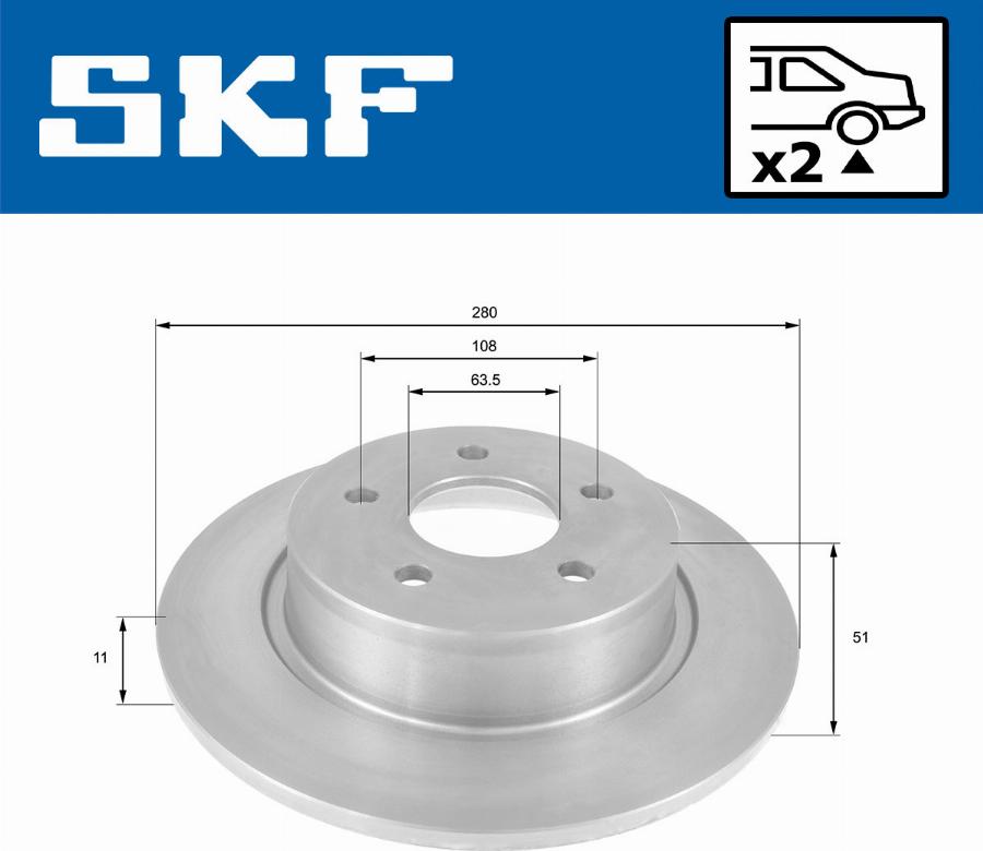 SKF VKBD 90121 S2 - Bremžu diski autospares.lv