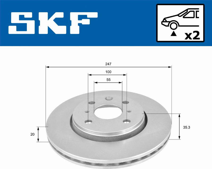 SKF VKBD 80043 V2 - Bremžu diski www.autospares.lv