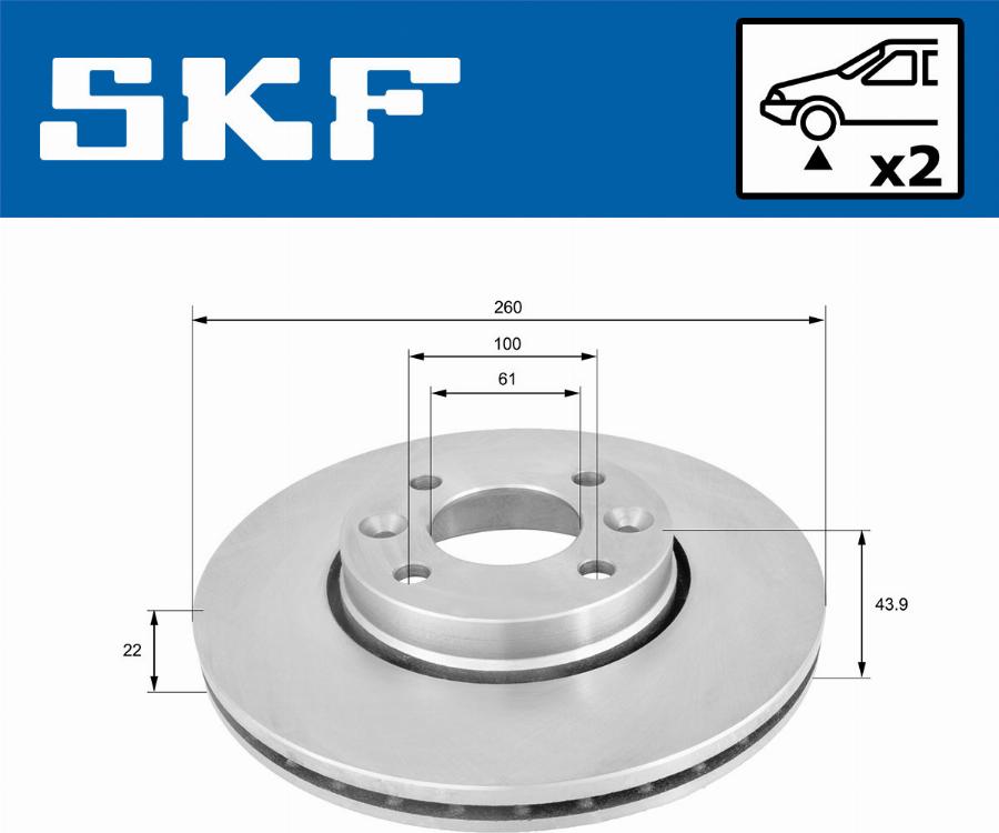 SKF VKBD 80004 V2 - Bremžu diski autospares.lv