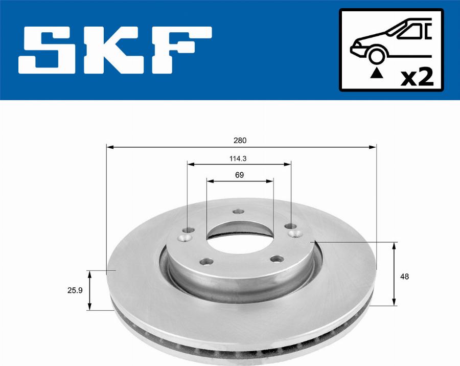 SKF VKBD 80029 V2 - Bremžu diski www.autospares.lv