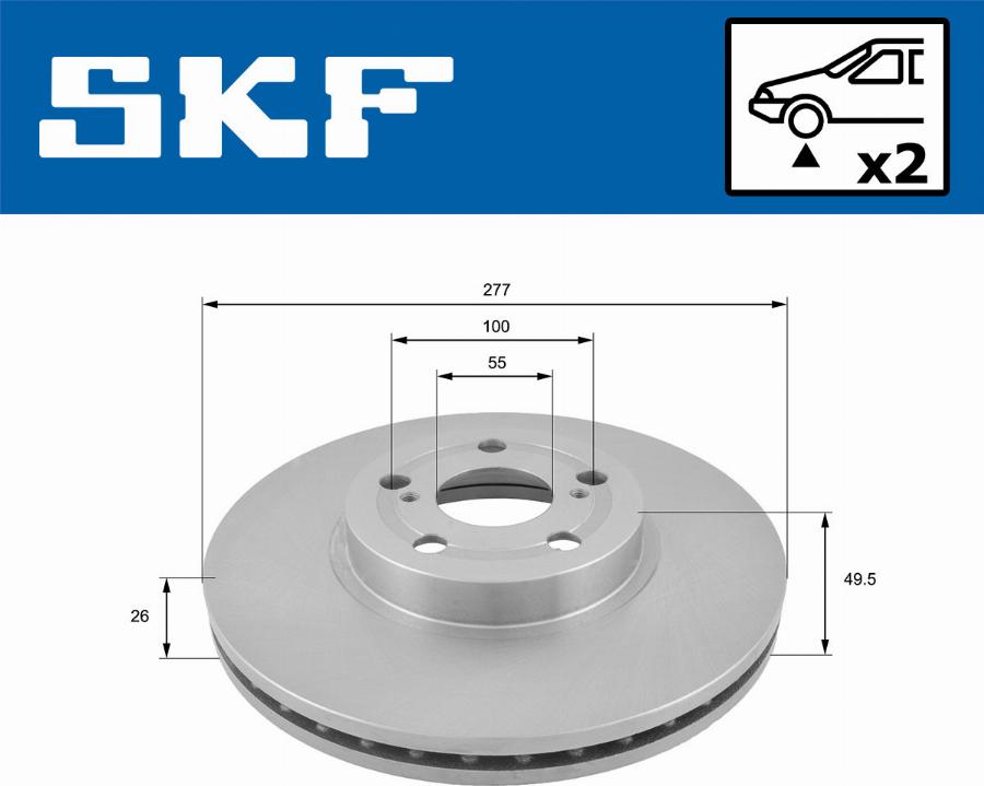 SKF VKBD 80152 V2 - Тормозной диск www.autospares.lv