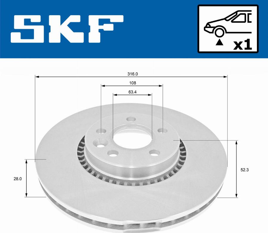 SKF VKBD 80116 V1 - Bremžu diski www.autospares.lv