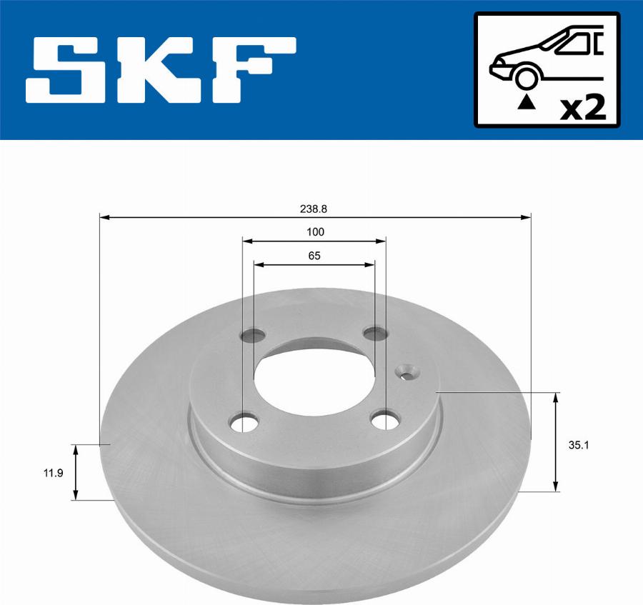 SKF VKBD 80184 S2 - Bremžu diski www.autospares.lv