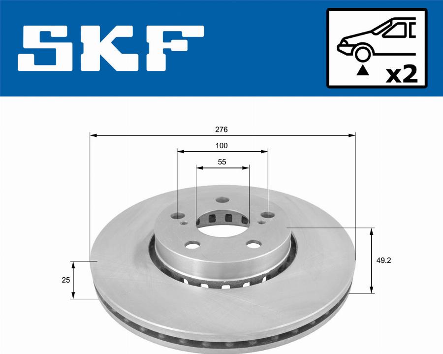 SKF VKBD 80853 V2 - Bremžu diski www.autospares.lv