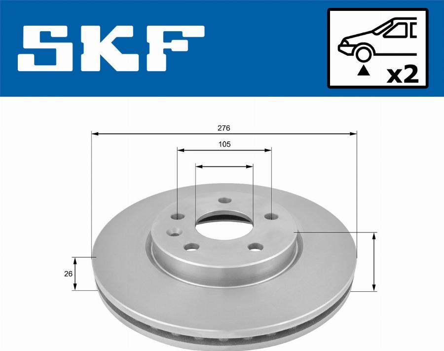 SKF VKBD 80354 V2 - Bremžu diski www.autospares.lv