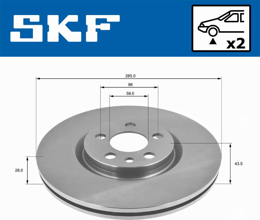 SKF VKBD 80208 V2 - Bremžu diski www.autospares.lv