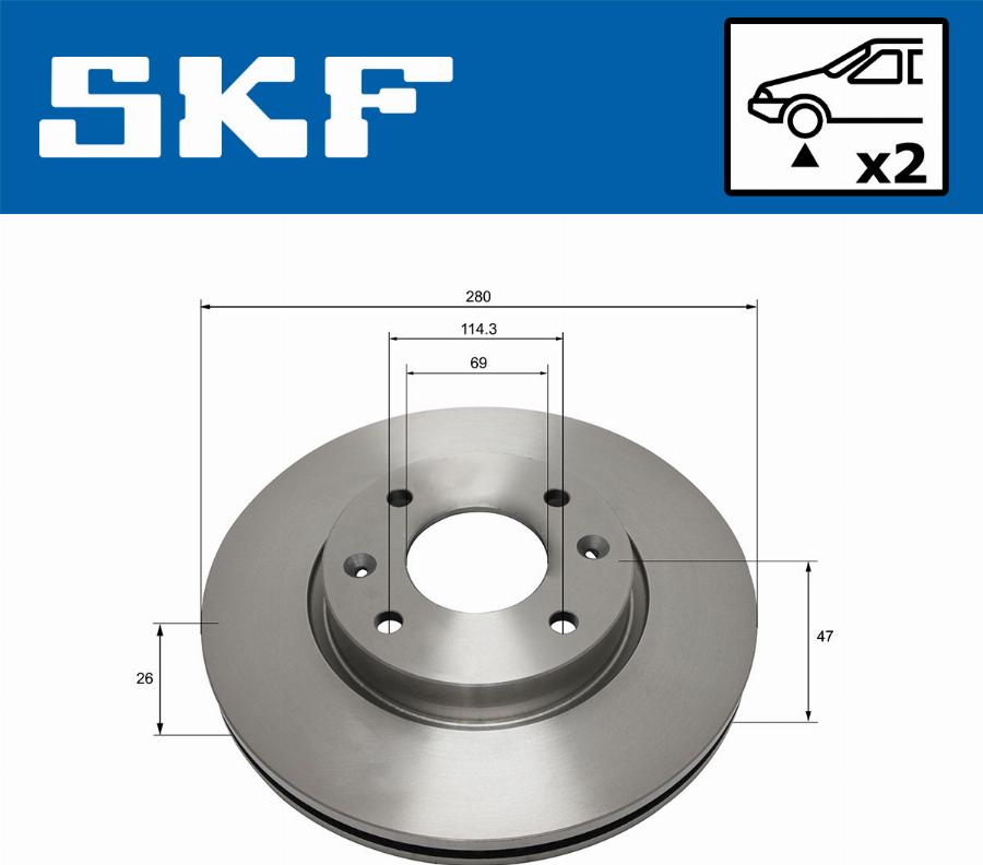 SKF VKBD 80703 V2 - Bremžu diski www.autospares.lv