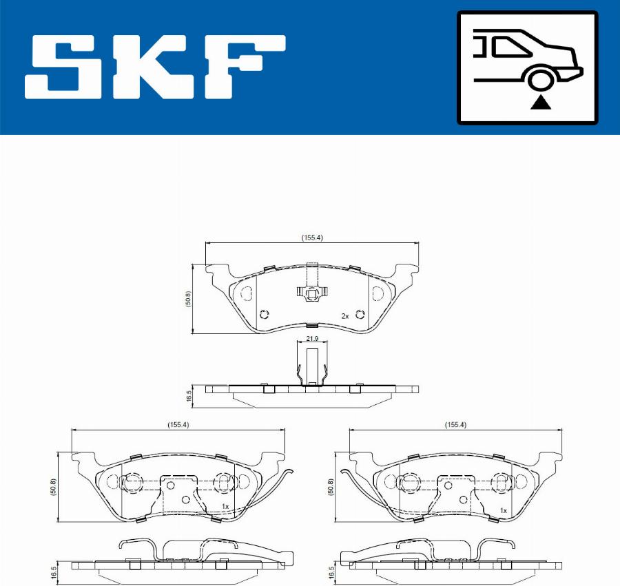 SKF VKBP 90945 - Bremžu uzliku kompl., Disku bremzes www.autospares.lv