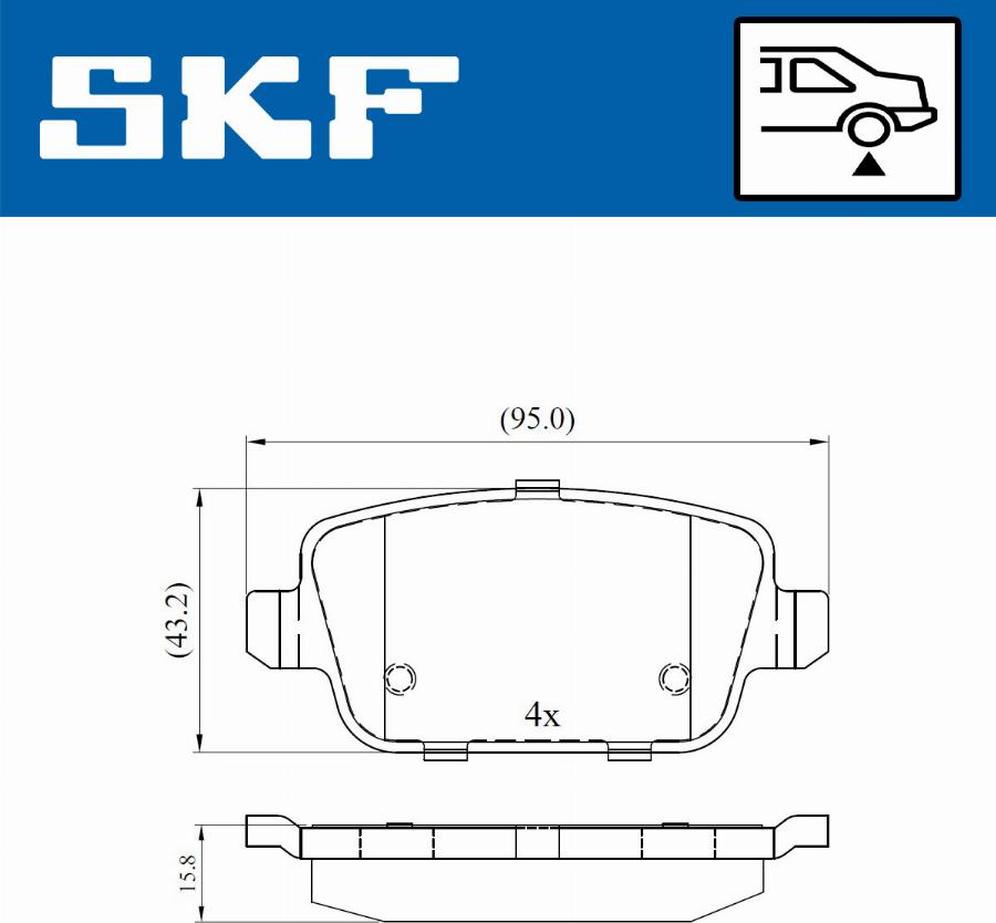 SKF VKBP 90498 - Тормозные колодки, дисковые, комплект www.autospares.lv