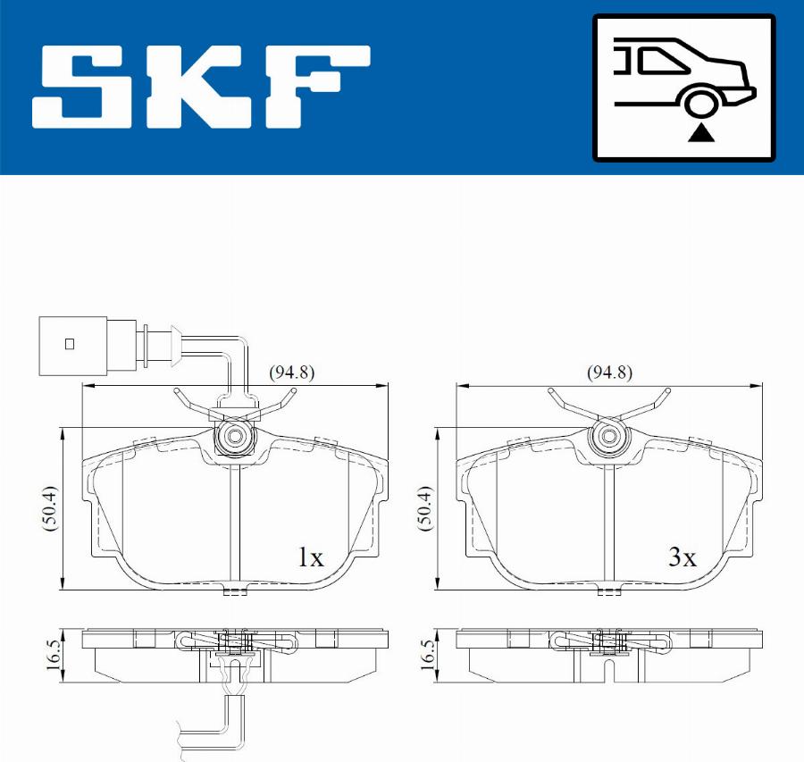 SKF VKBP 90493 E - Bremžu uzliku kompl., Disku bremzes autospares.lv