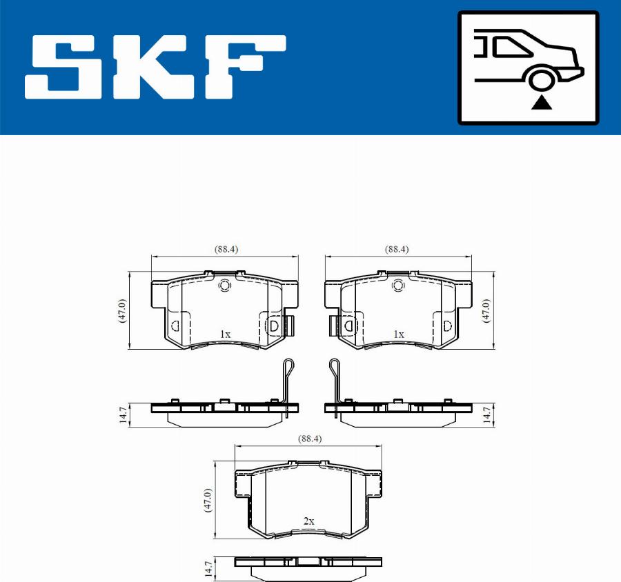 SKF VKBP 90451 A - Brake Pad Set, disc brake www.autospares.lv