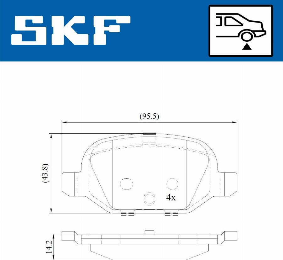 SKF VKBP 90414 - Тормозные колодки, дисковые, комплект www.autospares.lv