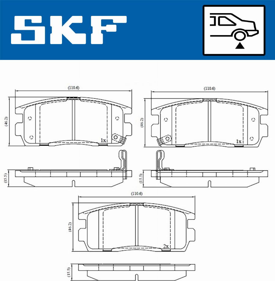 SKF VKBP 90556 A - Bremžu uzliku kompl., Disku bremzes autospares.lv