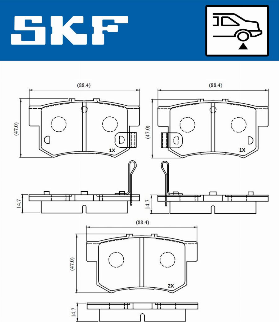 SKF VKBP 90505 A - Тормозные колодки, дисковые, комплект www.autospares.lv