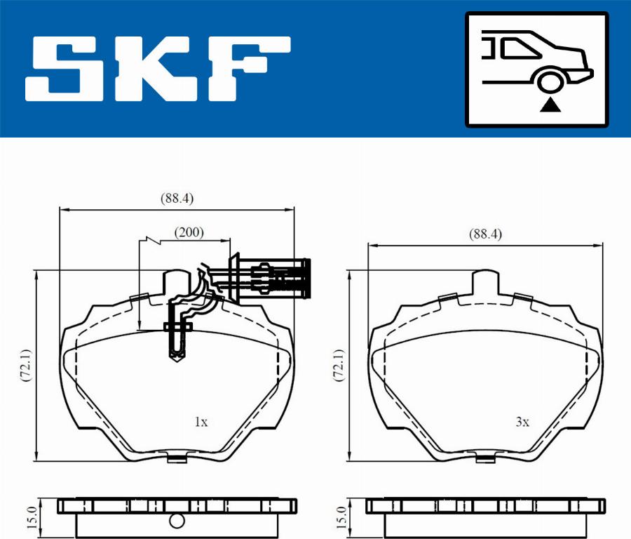 SKF VKBP 90506 E - Bremžu uzliku kompl., Disku bremzes www.autospares.lv