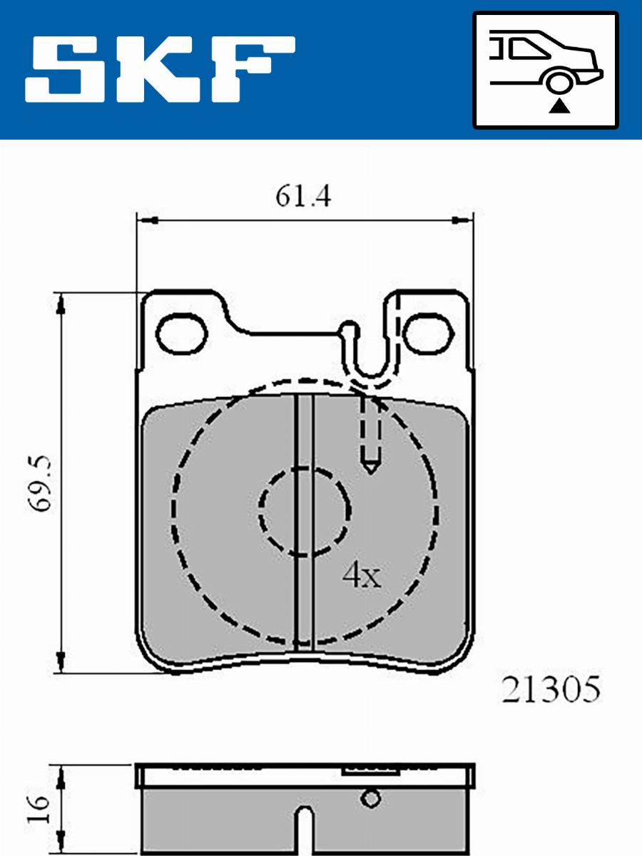 SKF VKBP 90502 - Bremžu uzliku kompl., Disku bremzes www.autospares.lv