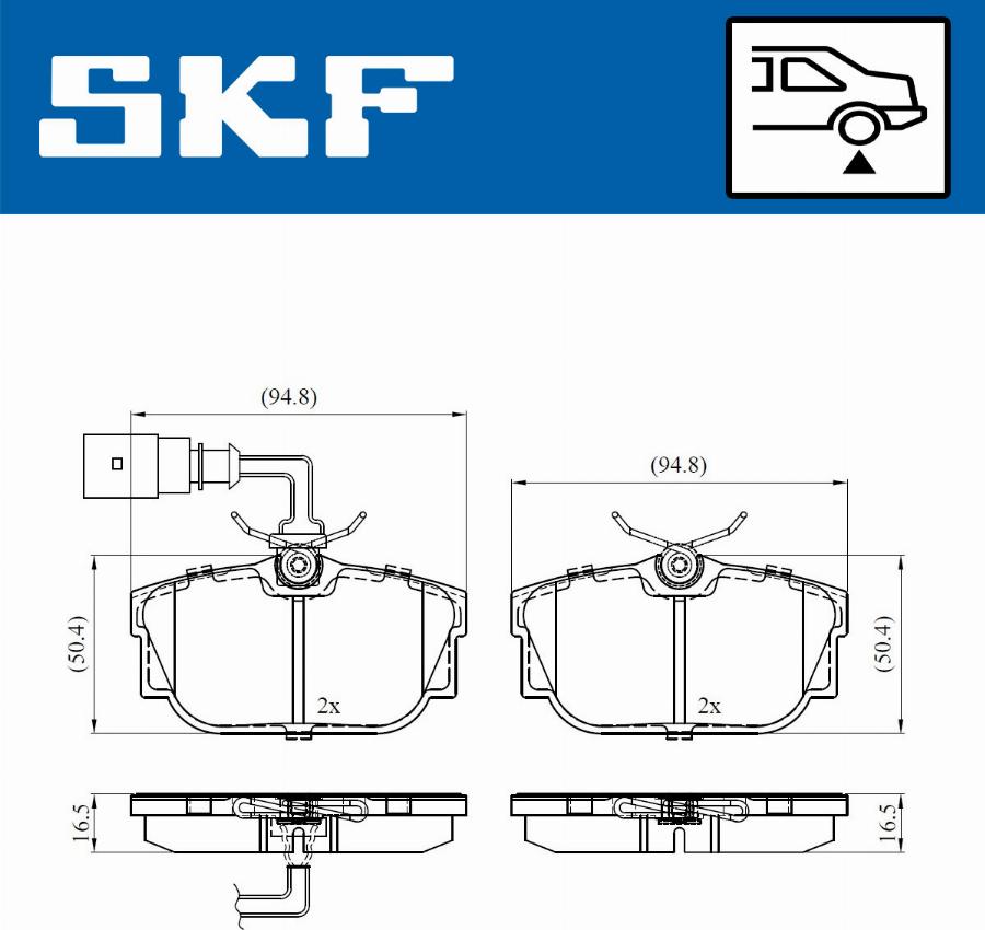 SKF VKBP 90527 E - Bremžu uzliku kompl., Disku bremzes www.autospares.lv