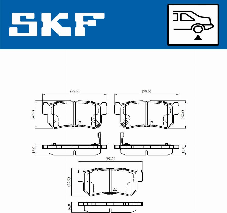 SKF VKBP 90576 A - Тормозные колодки, дисковые, комплект www.autospares.lv