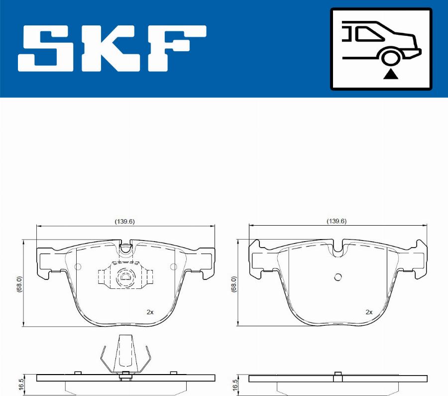 SKF VKBP 90696 - Bremžu uzliku kompl., Disku bremzes www.autospares.lv