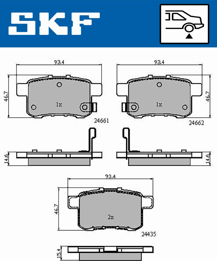 SKF VKBP 90613 A - Bremžu uzliku kompl., Disku bremzes www.autospares.lv