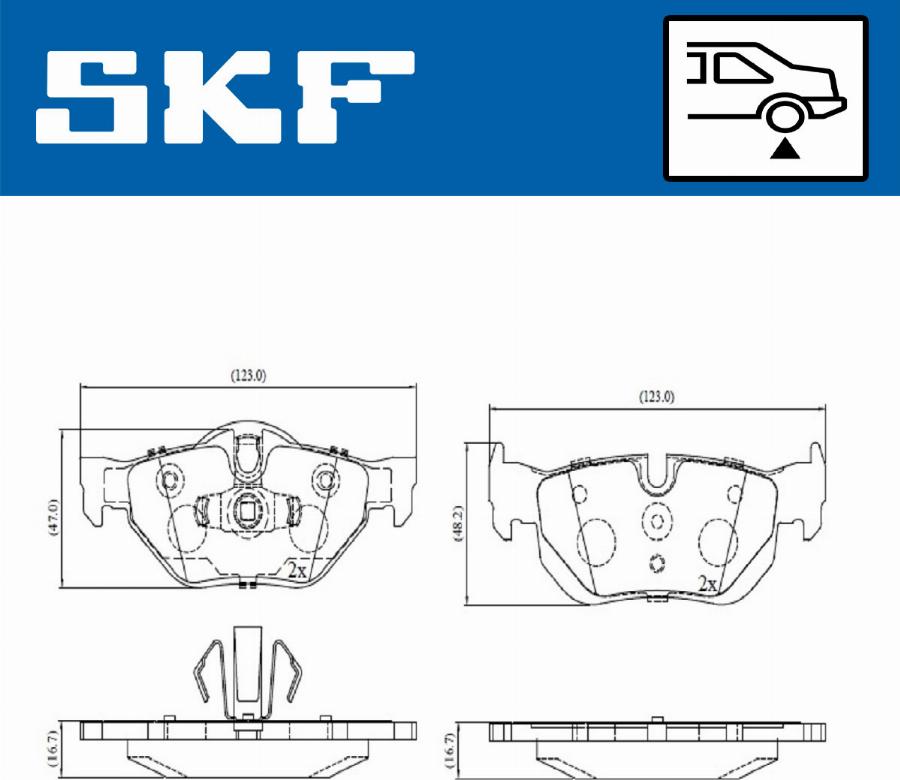 SKF VKBP 90095 - Bremžu uzliku kompl., Disku bremzes www.autospares.lv