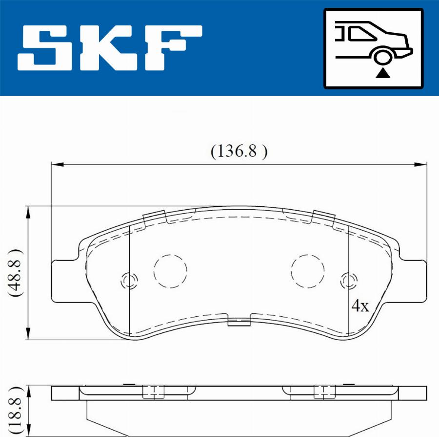 SKF VKBP 90045 - Bremžu uzliku kompl., Disku bremzes www.autospares.lv