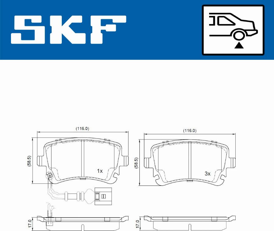 SKF VKBP 90066 E - Bremžu uzliku kompl., Disku bremzes autospares.lv