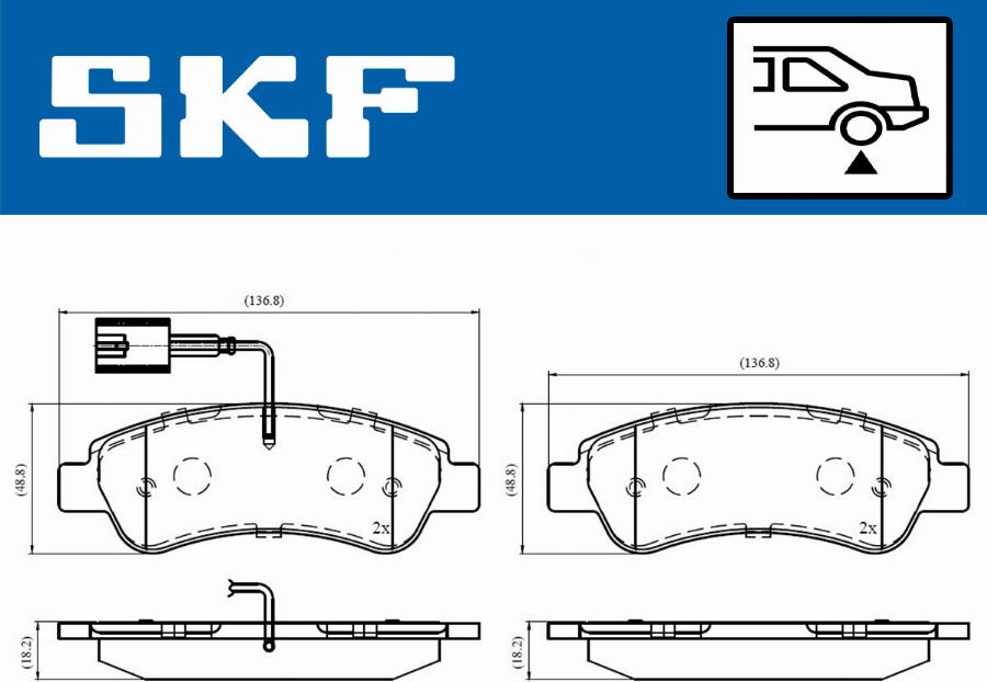 SKF VKBP 90035 E - Bremžu uzliku kompl., Disku bremzes www.autospares.lv