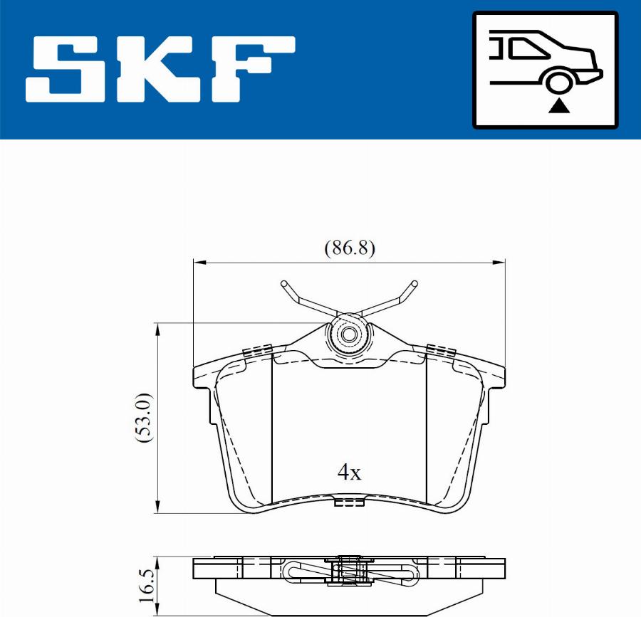 SKF VKBP 90036 - Bremžu uzliku kompl., Disku bremzes www.autospares.lv