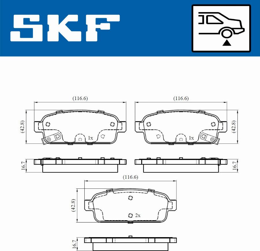 SKF VKBP 90033 A - Тормозные колодки, дисковые, комплект www.autospares.lv