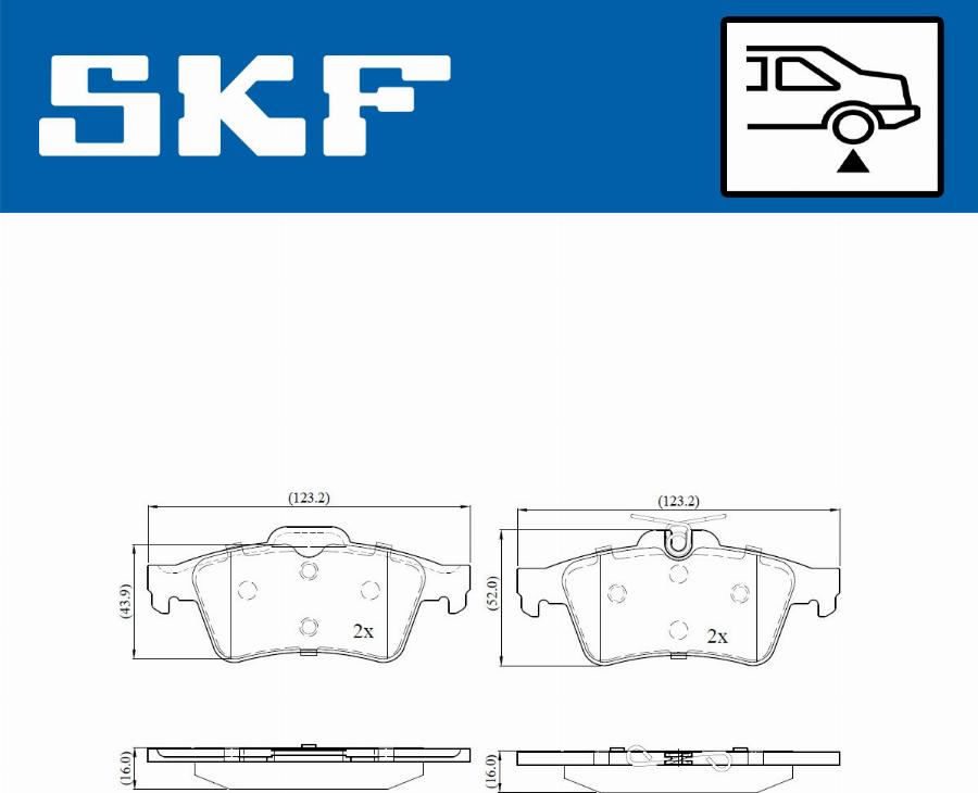 SKF VKBP 90025 - Bremžu uzliku kompl., Disku bremzes www.autospares.lv