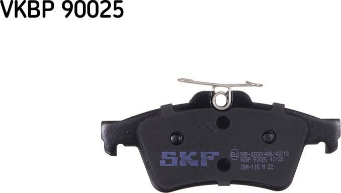 SKF VKBP 90025 - Тормозные колодки, дисковые, комплект www.autospares.lv