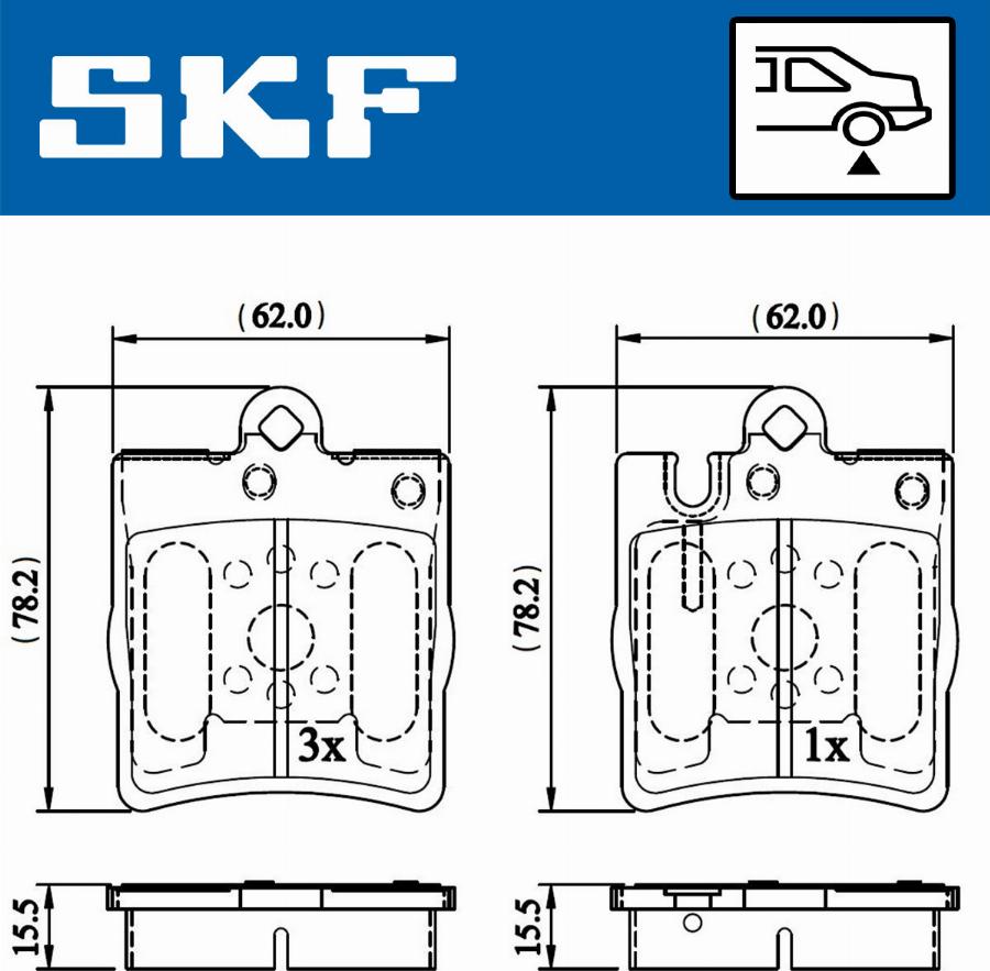 SKF VKBP 90199 - Bremžu uzliku kompl., Disku bremzes www.autospares.lv