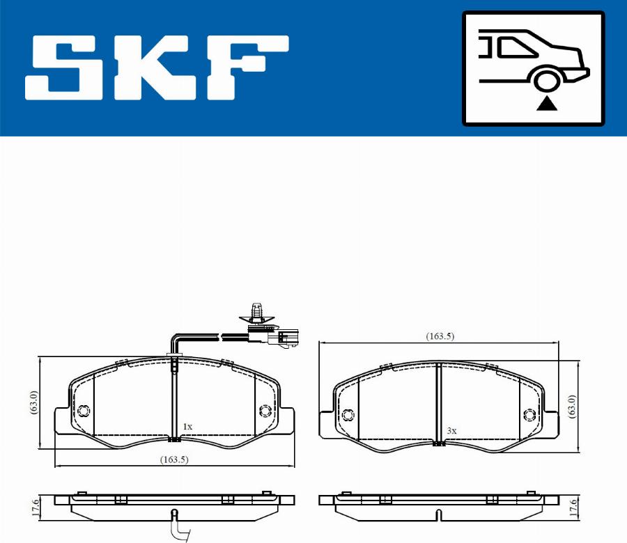 SKF VKBP 90164 E - Bremžu uzliku kompl., Disku bremzes autospares.lv