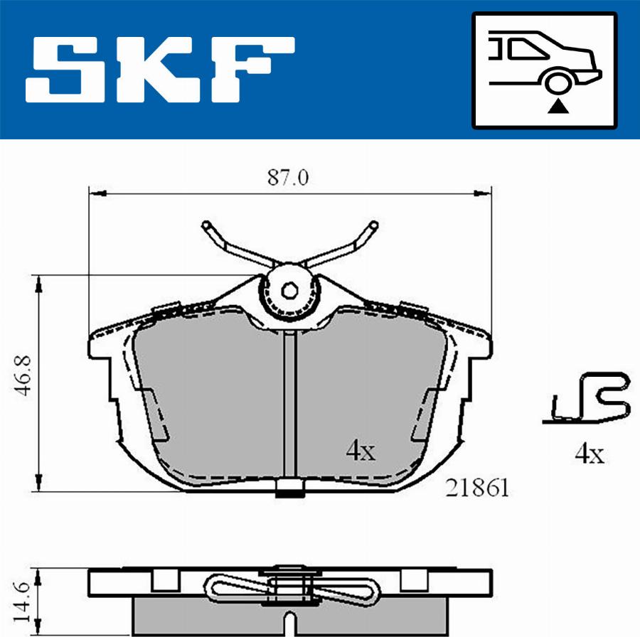 SKF VKBP 90160 A - Bremžu uzliku kompl., Disku bremzes www.autospares.lv