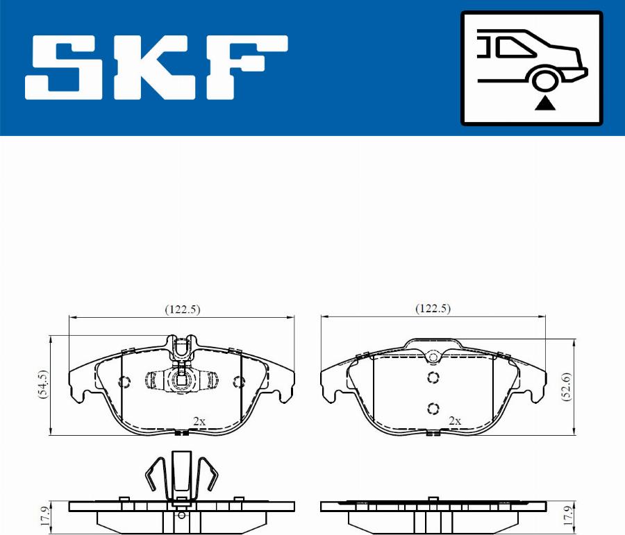 SKF VKBP 90114 - Bremžu uzliku kompl., Disku bremzes www.autospares.lv