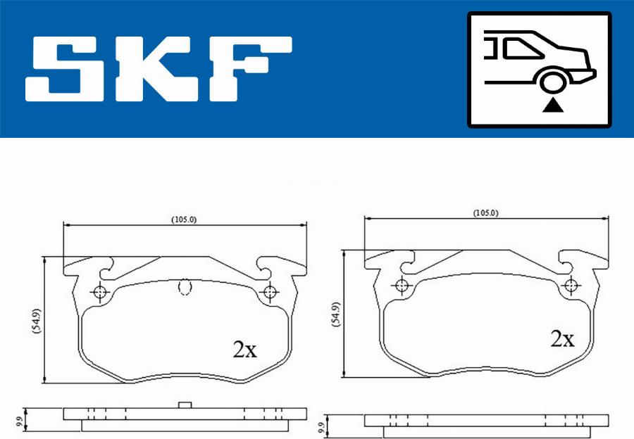 SKF VKBP 90120 - Brake Pad Set, disc brake www.autospares.lv