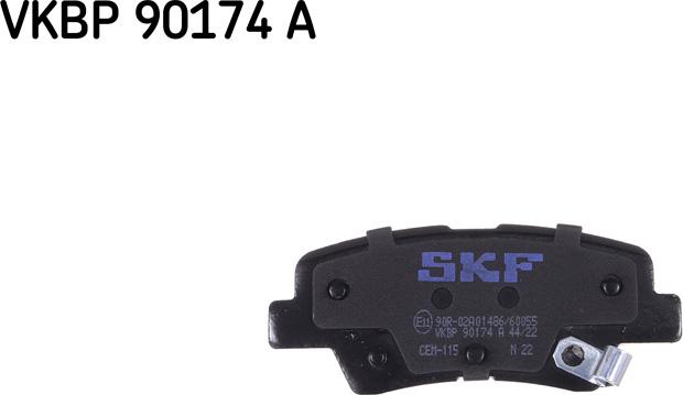 SKF VKBP 90174 A - Тормозные колодки, дисковые, комплект www.autospares.lv