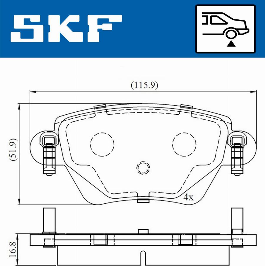 SKF VKBP 90170 - Тормозные колодки, дисковые, комплект www.autospares.lv